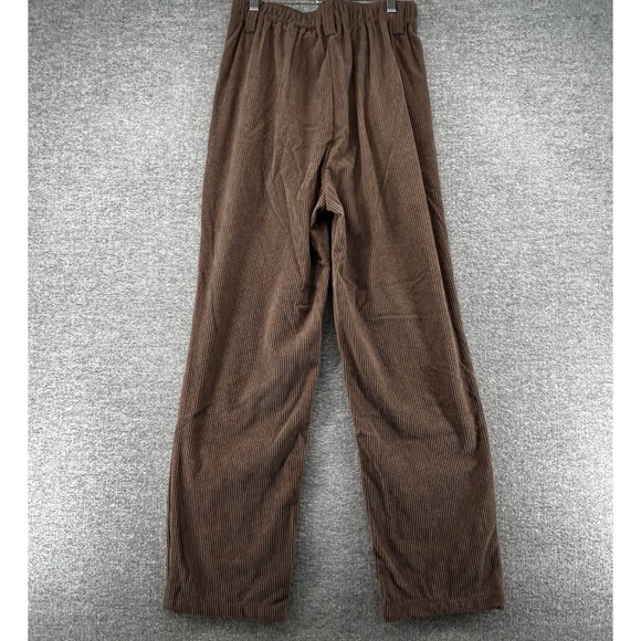 Halara Corduroy Pleated Pants Women Size Small Brown Elastic Waist NEW - Picture 2 of 9